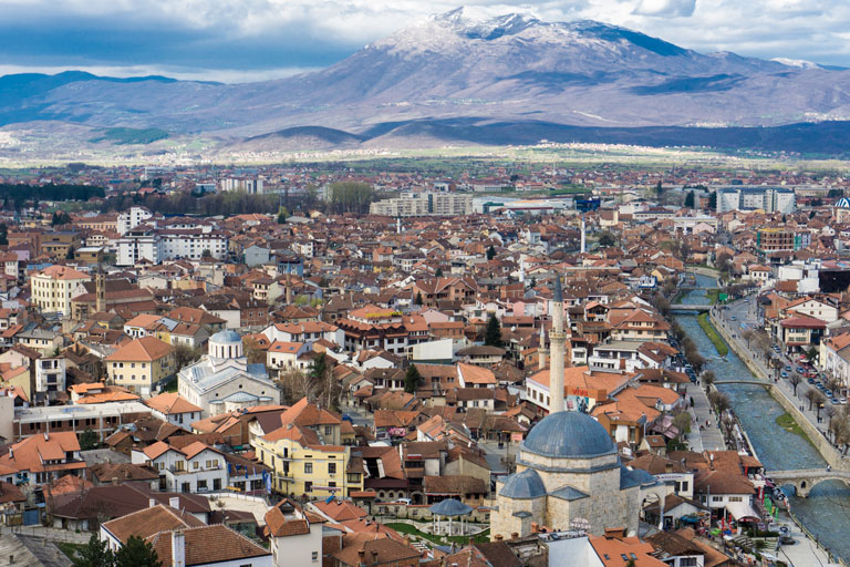 Aerial view of Kosovo