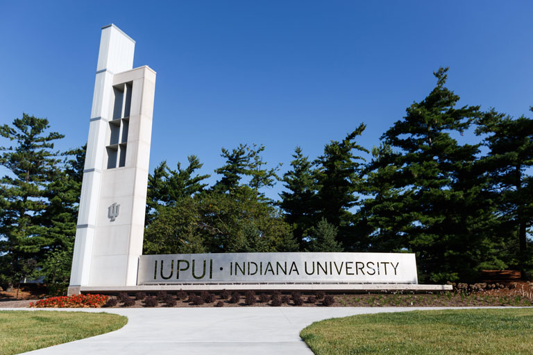 The entrance to IUPUI, Indiana University